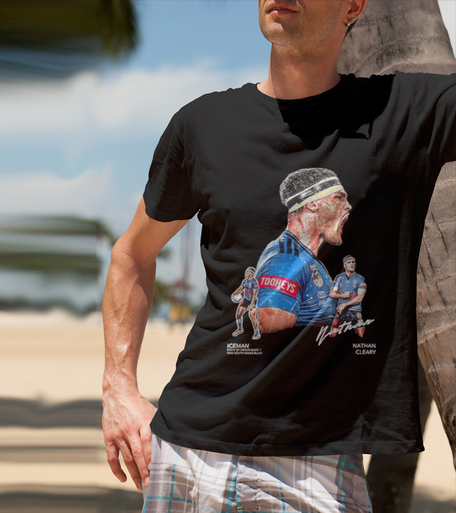 Tooheys Nathan Cleary NSW Blues Rugby Player Collage T-Shirt