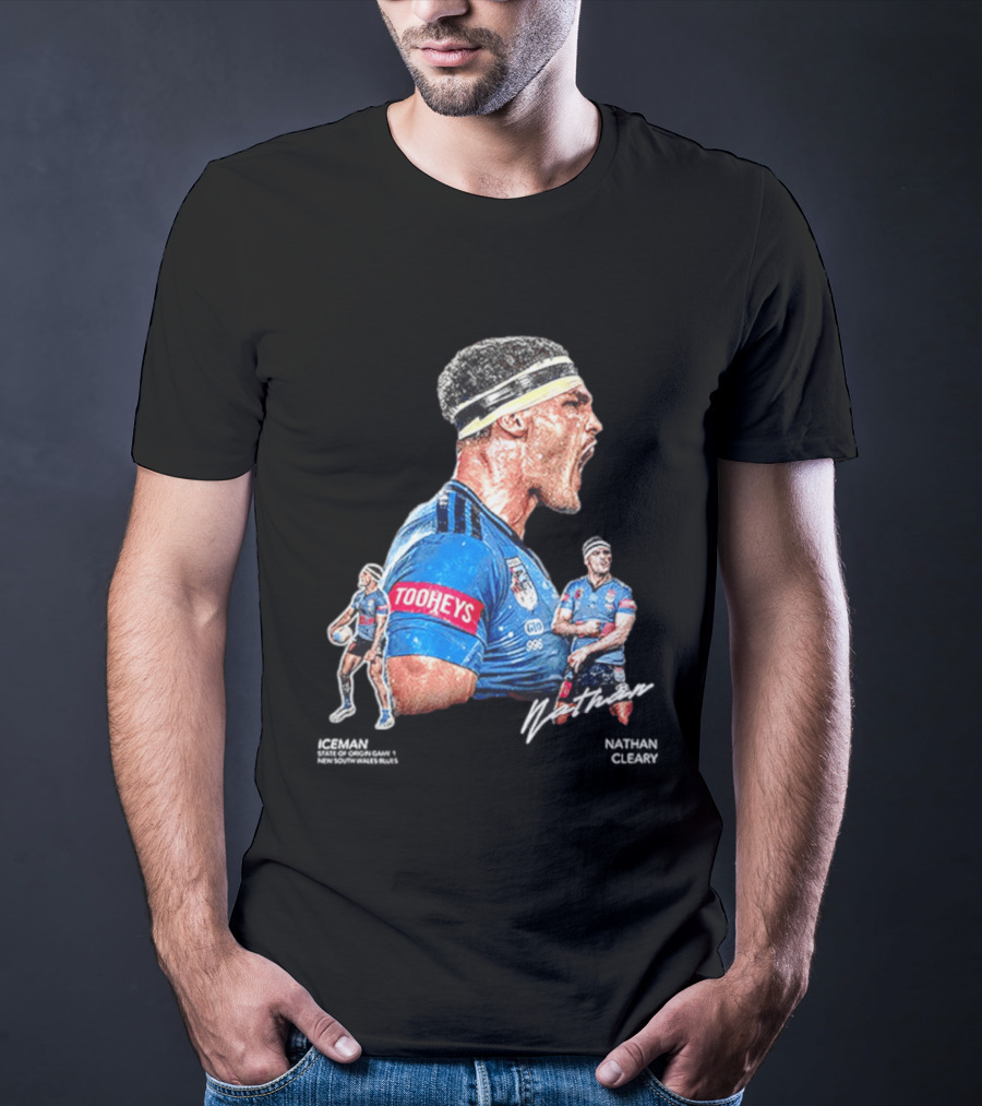 Tooheys Nathan Cleary NSW Blues Rugby Player Collage T-Shirt