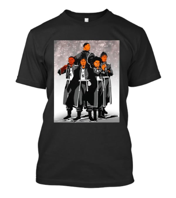 San Antonio Spurs Anime Player Characters 4 5 Basketball Team T-Shirt