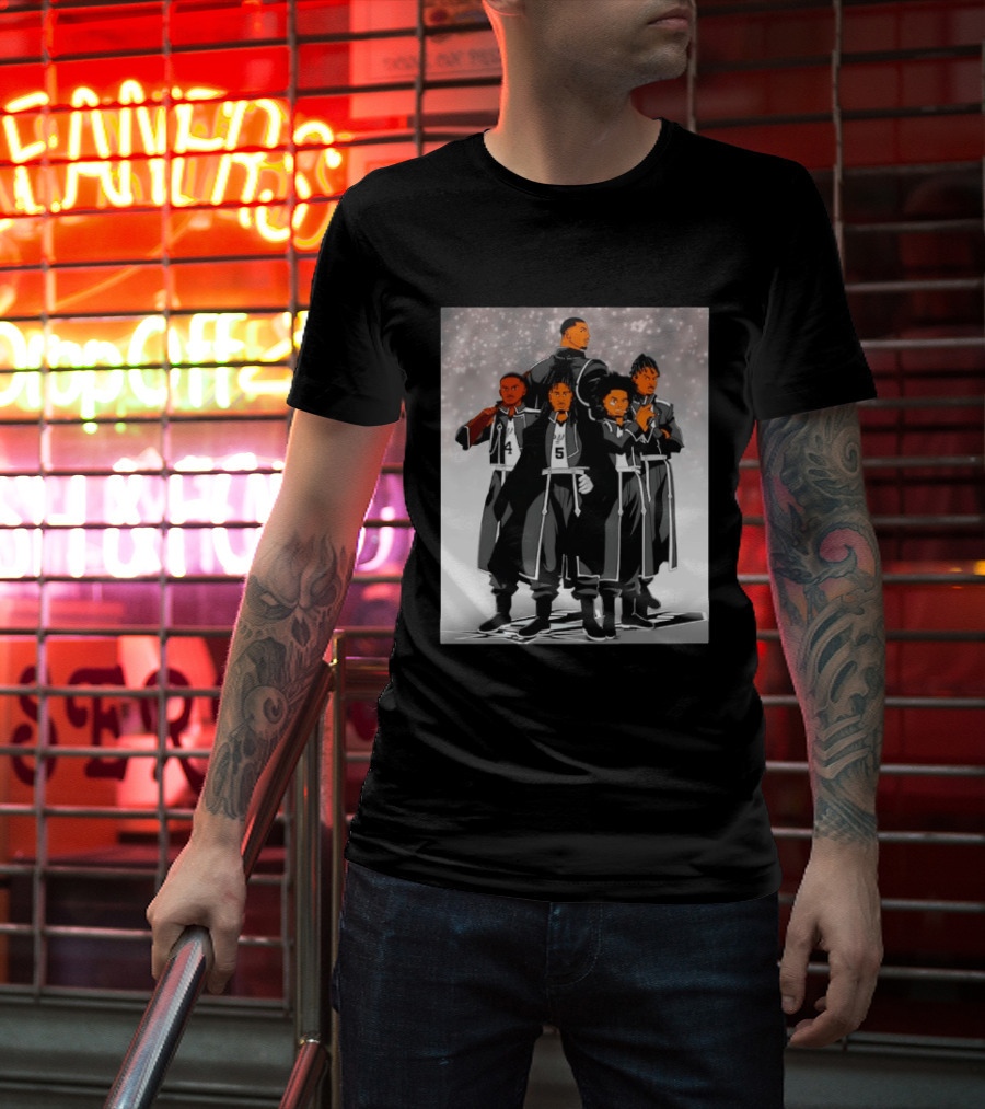 San Antonio Spurs Anime Player Characters 4 5 Basketball Team T-Shirt
