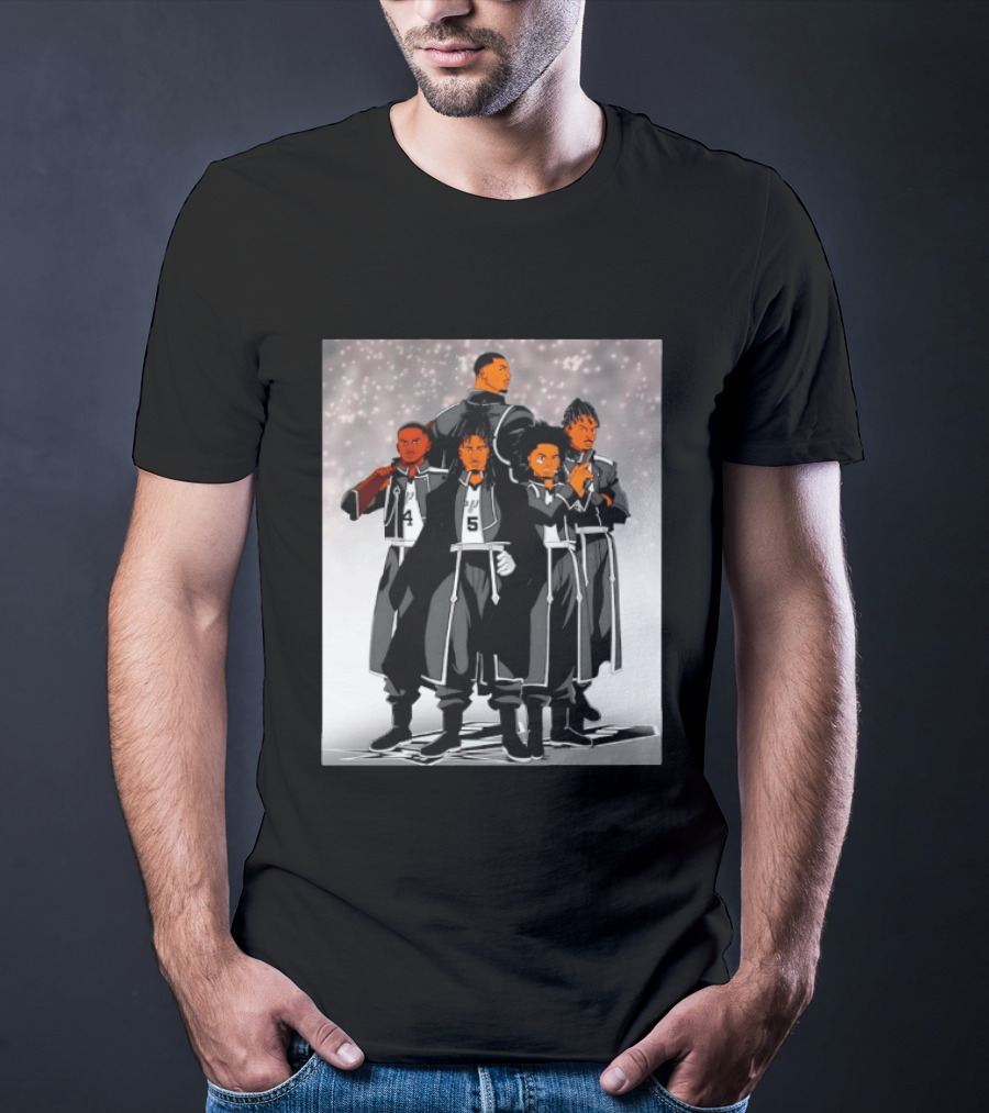 San Antonio Spurs Anime Player Characters 4 5 Basketball Team T-Shirt
