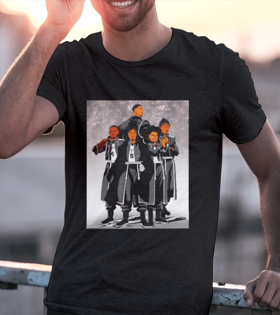 San Antonio Spurs Anime Player Characters 4 5 Basketball Team T-Shirt