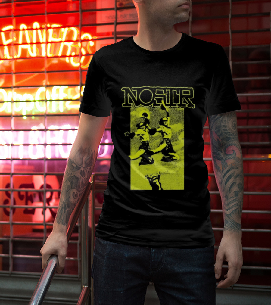 NOSTR Cheerleader Cartoon Character In Bold Font T-Shirt