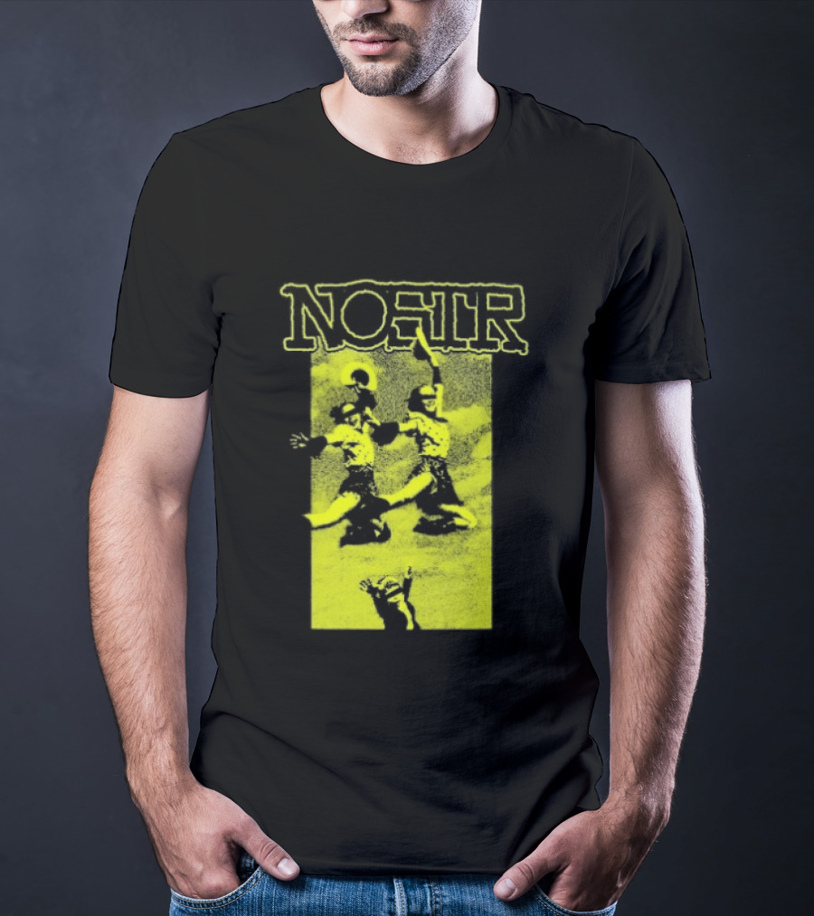 NOSTR Cheerleader Cartoon Character In Bold Font T-Shirt
