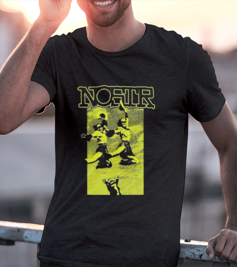 NOSTR Cheerleader Cartoon Character In Bold Font T-Shirt