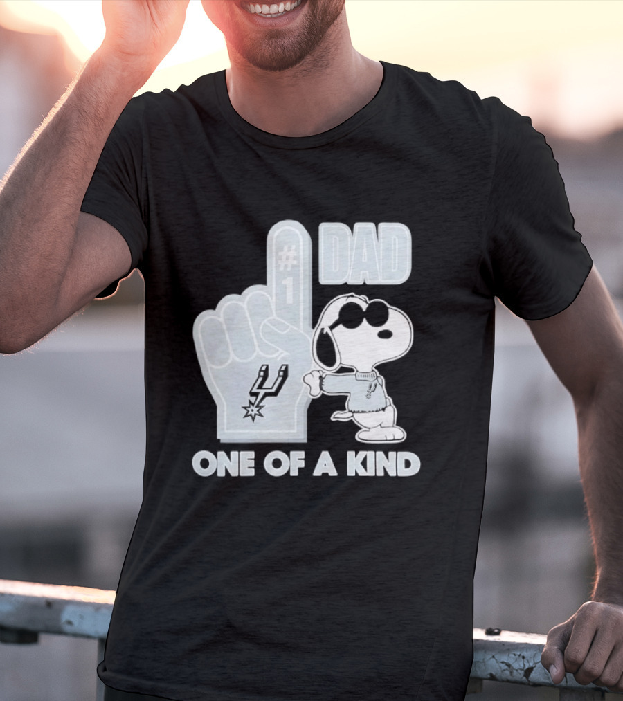 Snoopy Wearing Sunglasses With Spurs Foam Finger One Of A Kind Dad T-Shirt