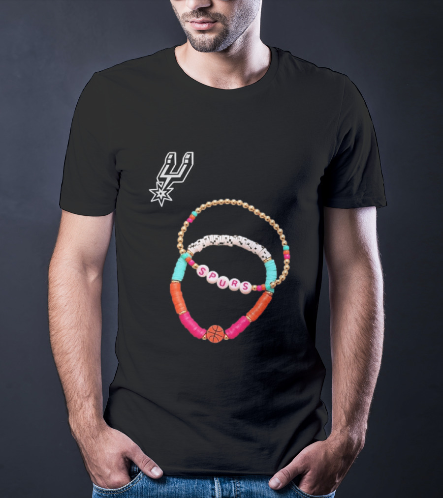 San Antonio Spurs Beaded Bracelet Set Basketball Fan Accessories T-Shirt