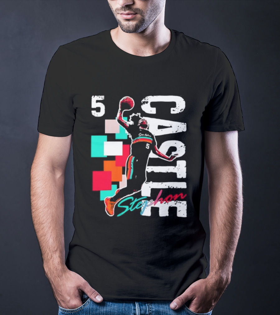 Stephon Castle Number 5 San Antonio Spurs Basketball T-Shirt