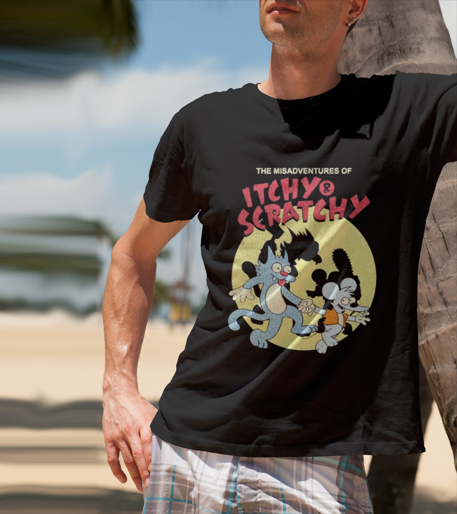 The Misadventures Of Itchy Scratchy Cartoon Characters T-Shirt