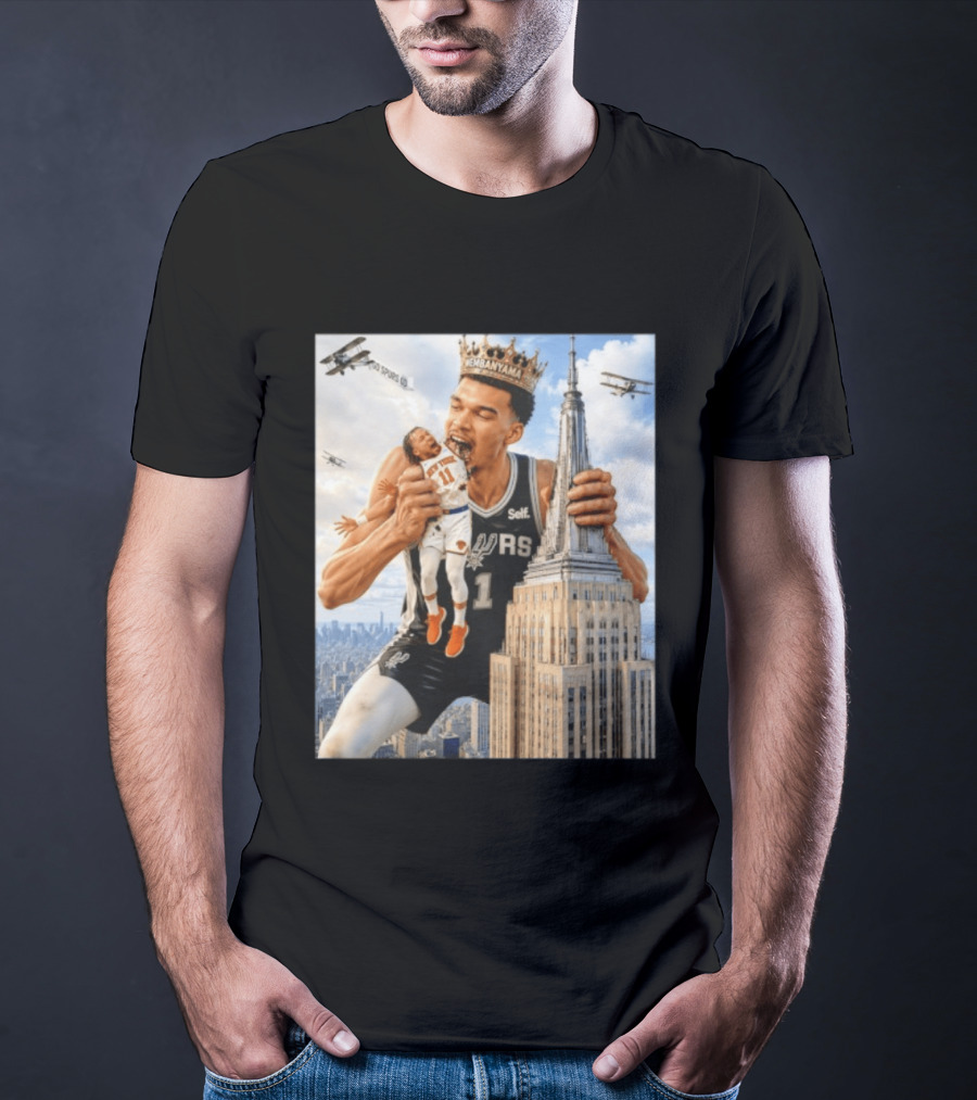 Victor Wembanyama Spurs Empire State Building Jalen Brunson Let's Go Spurs T-Shirt