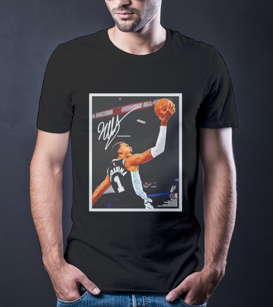 Victor Wembanyama Autographed San Antonio Spurs NBA Action Print Framed T-Shirt
