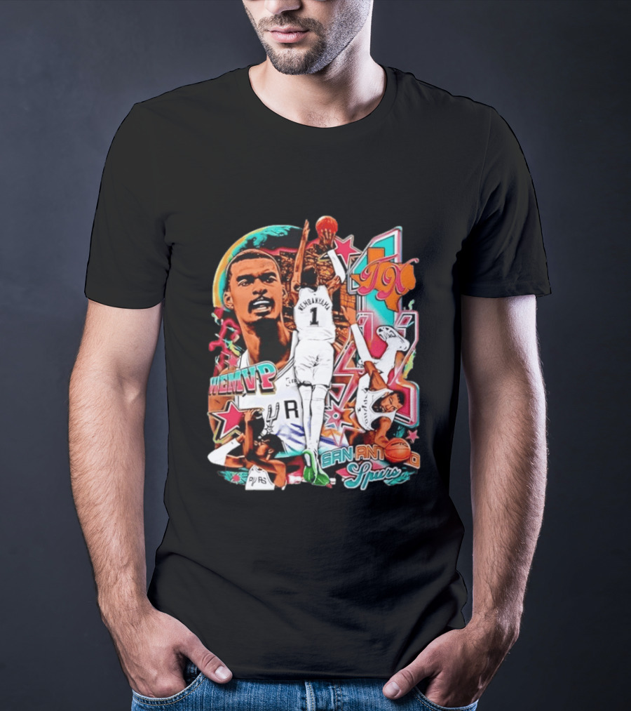Wembanyama WEMVP San Antonio Spurs Basketball Action TX T-Shirt