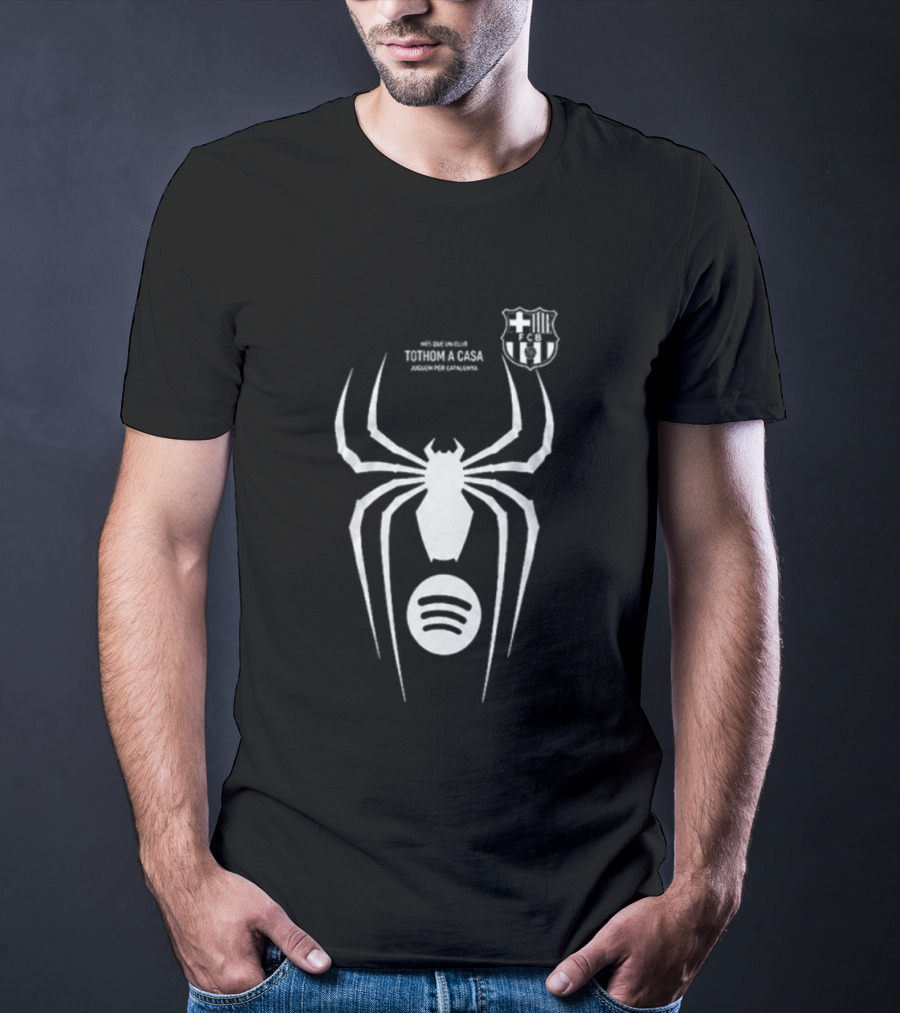 Barcelona Spider Man Venom Julian Alvarez Black Jersey Spotify T-Shirt