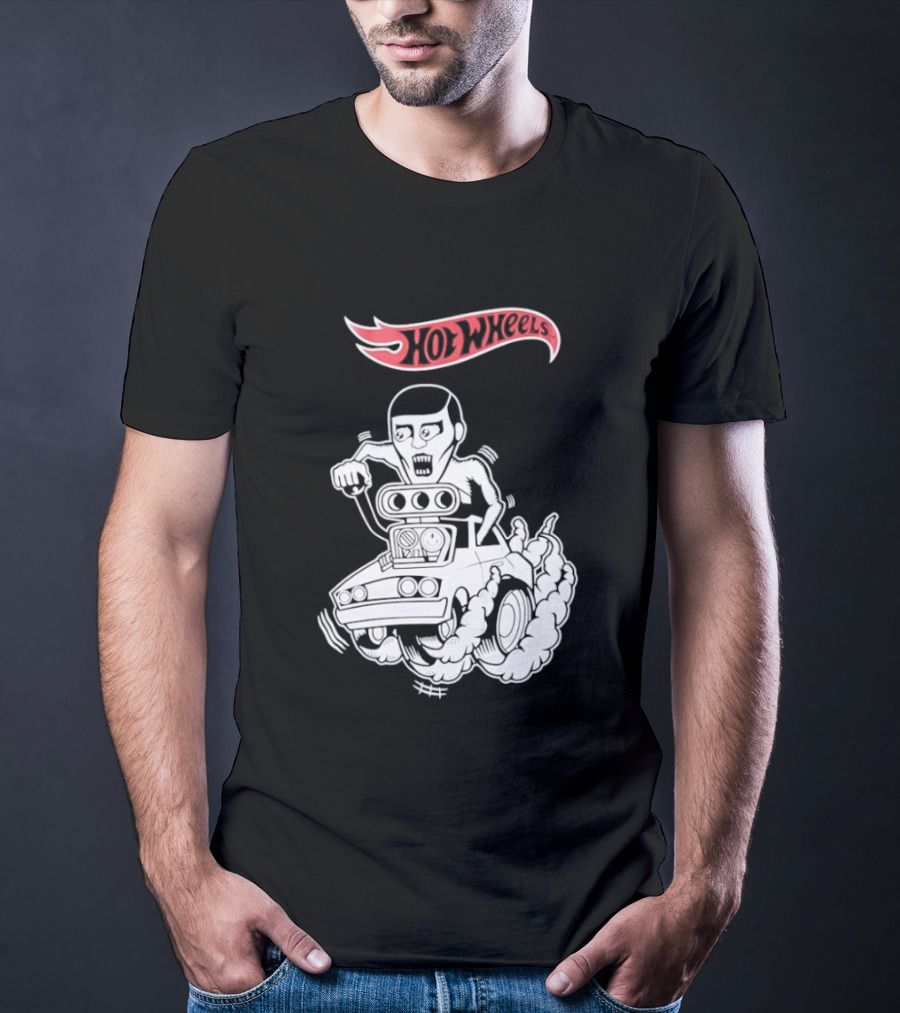 Hot Wheels Racing Car Driver Black Flame T-Shirt