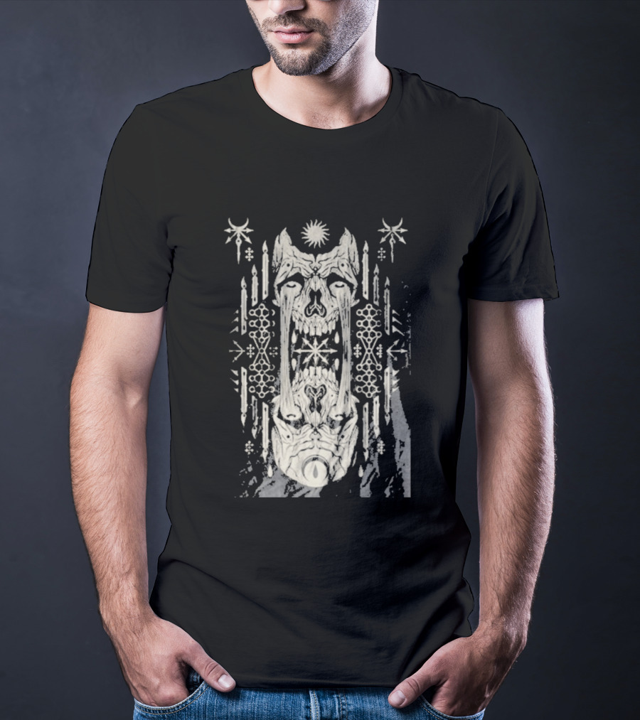 Bird Ov Prey Fire Ov The Mind Mystical Skull Candle Motif T-Shirt