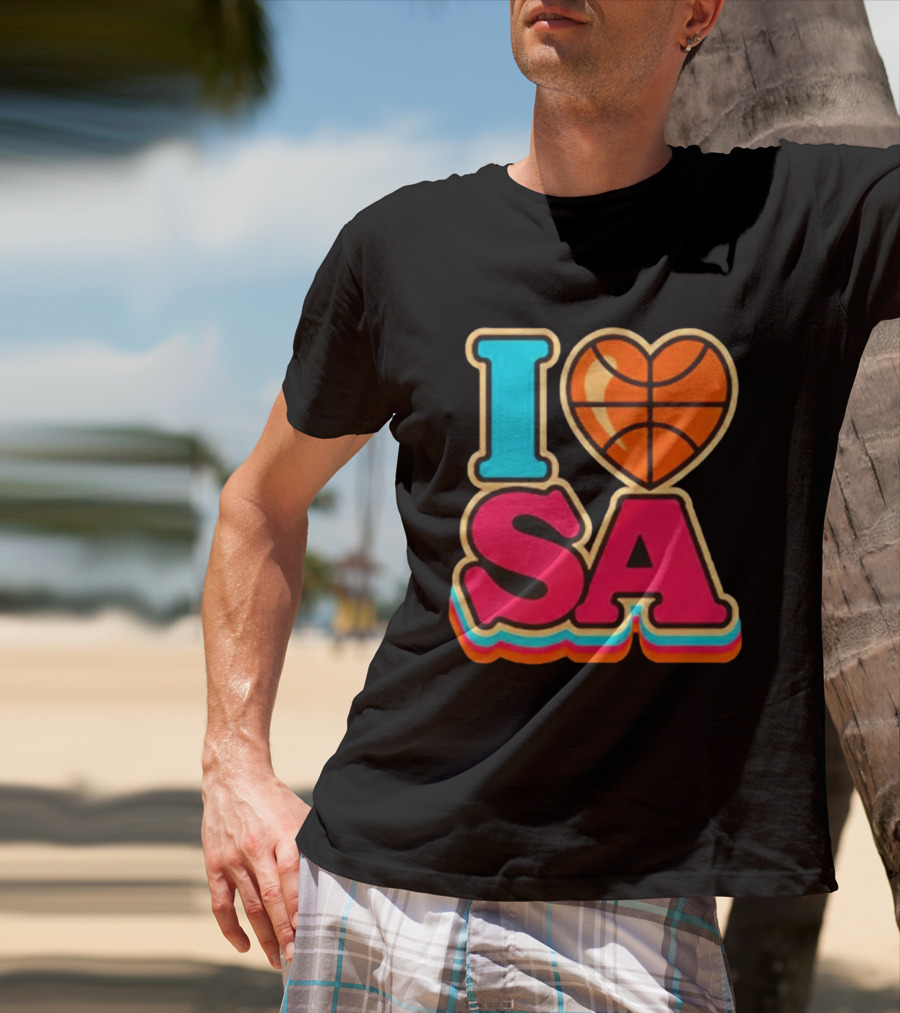 I Heart SA Basketball San Antonio Sports Fan Gear T-Shirt