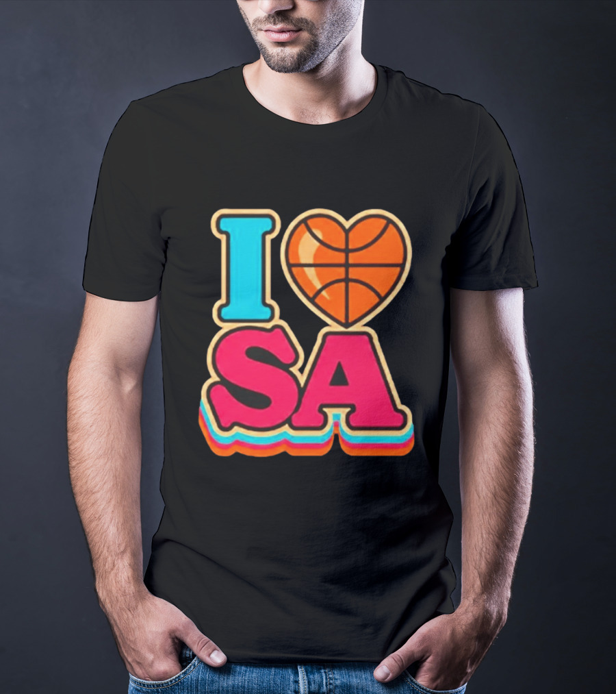 I Heart SA Basketball San Antonio Sports Fan Gear T-Shirt