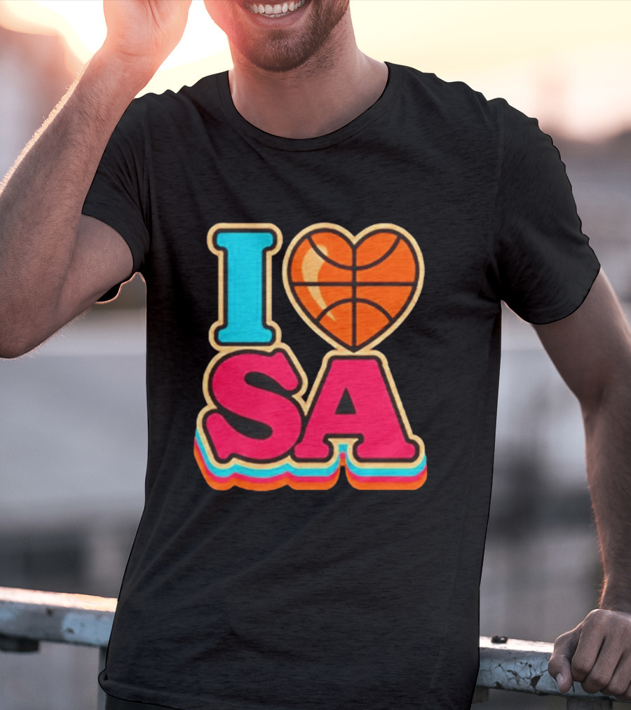 I Heart SA Basketball San Antonio Sports Fan Gear T-Shirt