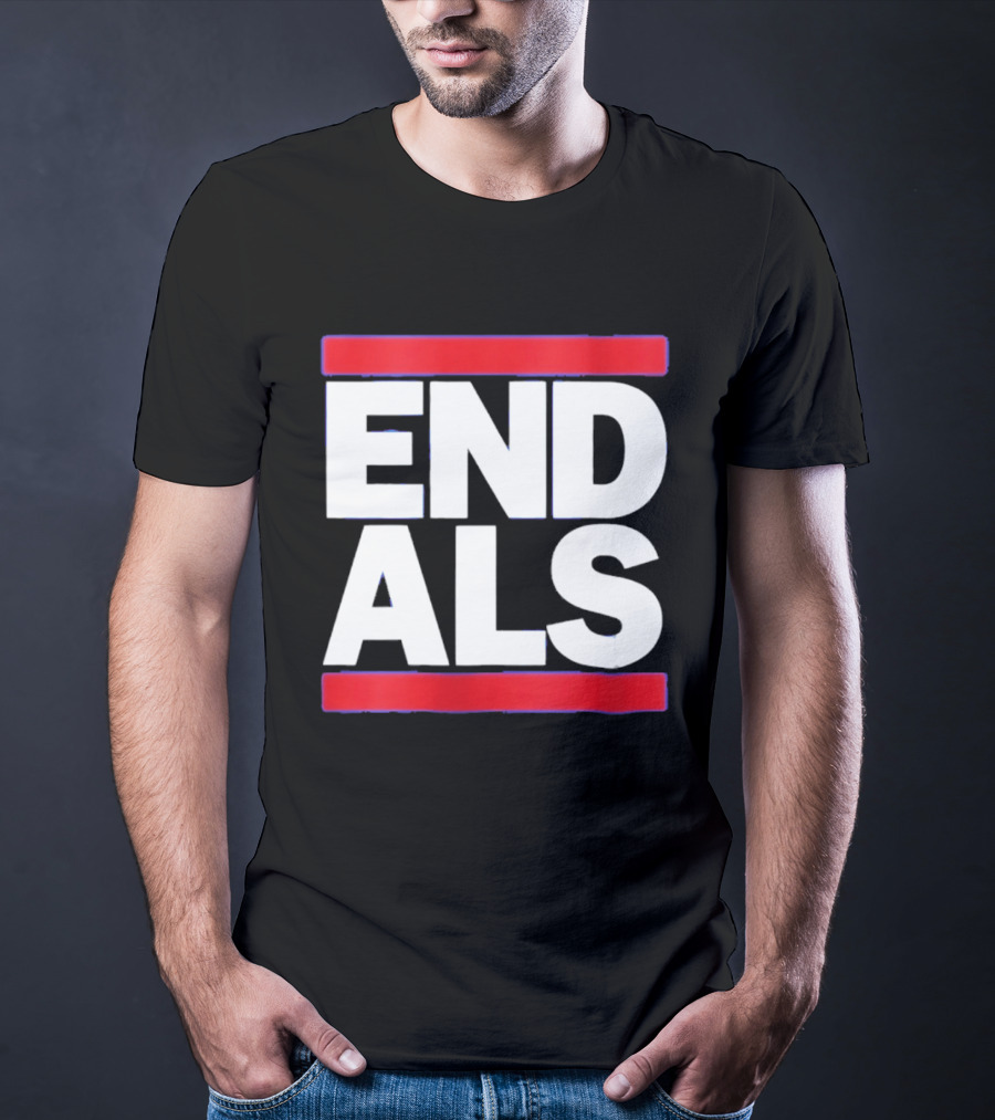 Chicago Cubs Lou Gehrig Day End ALS Campaign Red Blue T-Shirt