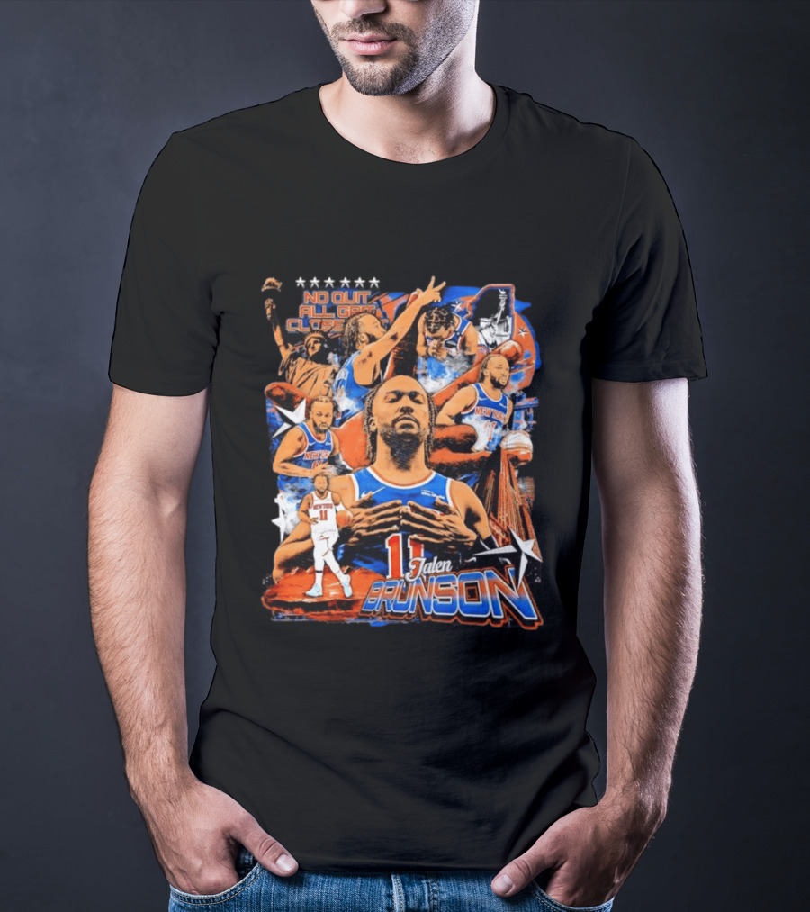 Jalen Brunson New York Knicks NBA No Quit All Grit Close Out 11 T-Shirt