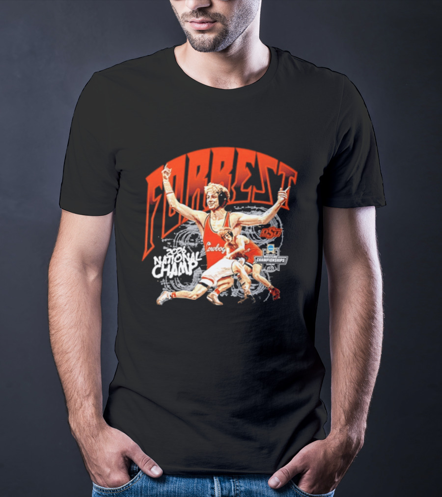 Jax Forrest Oklahoma State Cowboys Wrestling 2026 National Champ T-Shirt