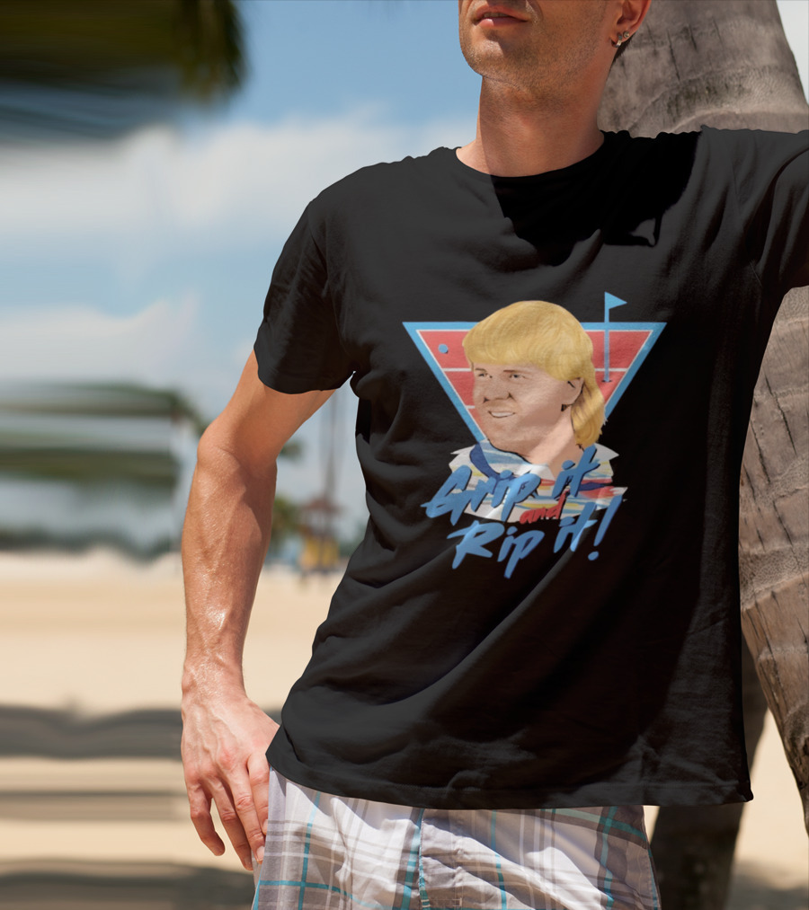 John Daly Bigface Golf Of America 4th Of July Grip It Rip It T-Shirt