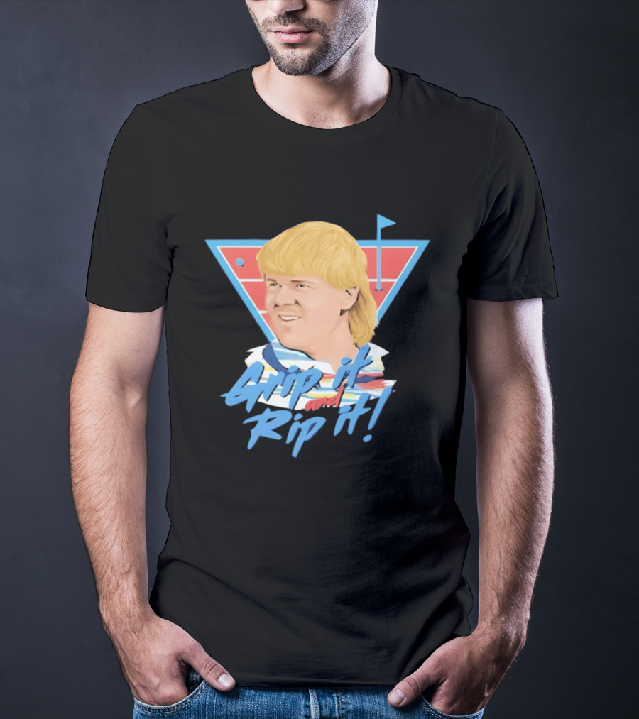 John Daly Bigface Golf Of America 4th Of July Grip It Rip It T-Shirt