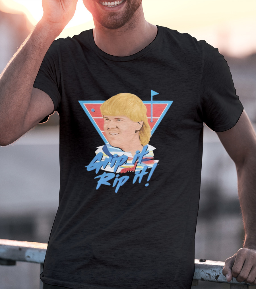 John Daly Bigface Golf Of America 4th Of July Grip It Rip It T-Shirt
