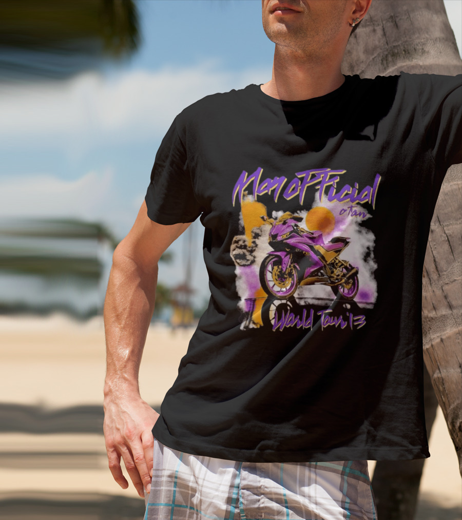 ManOfficial OTan World Tour 13 Motorcycle Purple Sunset T-Shirt