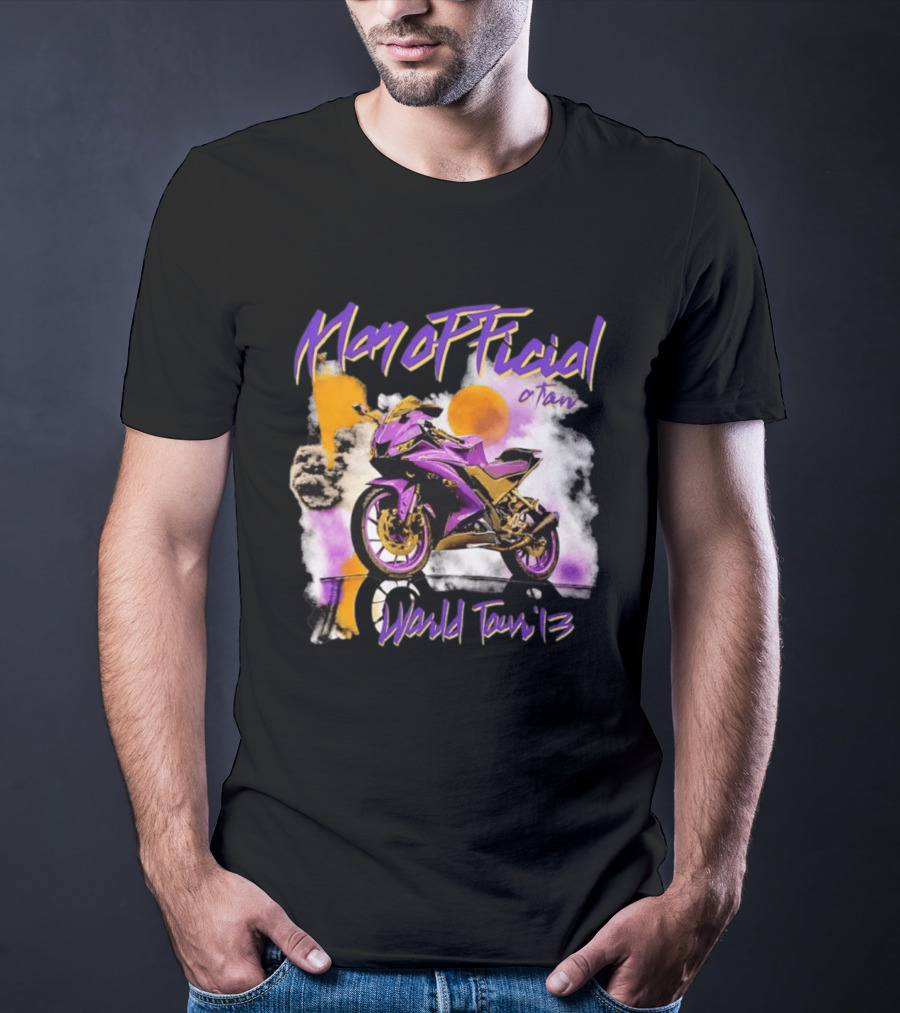 ManOfficial OTan World Tour 13 Motorcycle Purple Sunset T-Shirt