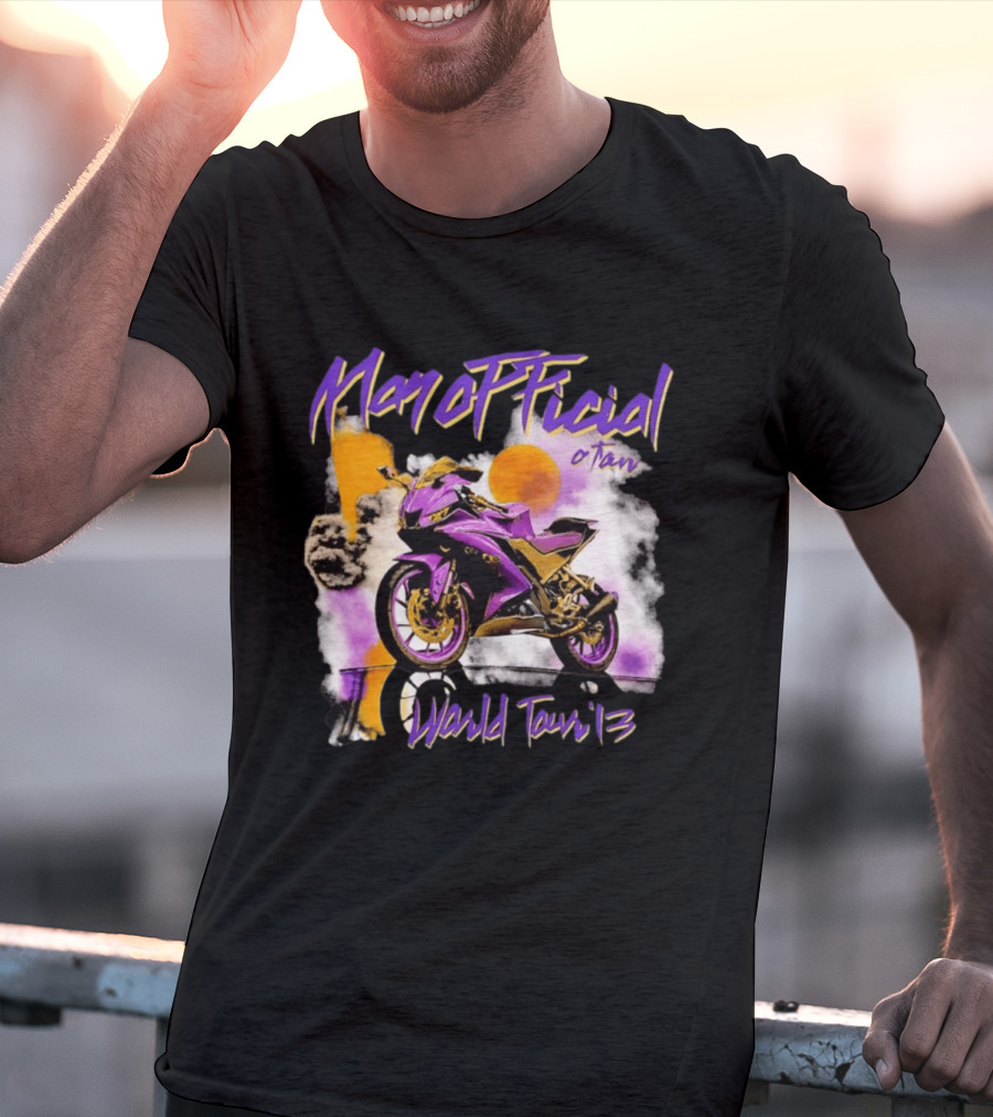 ManOfficial OTan World Tour 13 Motorcycle Purple Sunset T-Shirt