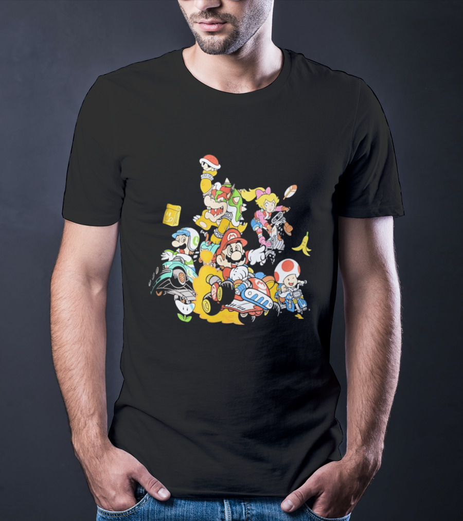 Mario Kart Racing Adventures With Luigi Toad Bowser Princess Peach T-Shirt