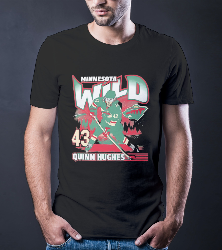 Minnesota Wild Quinn Hughes 43 Hockey Team Player Number T-Shirt