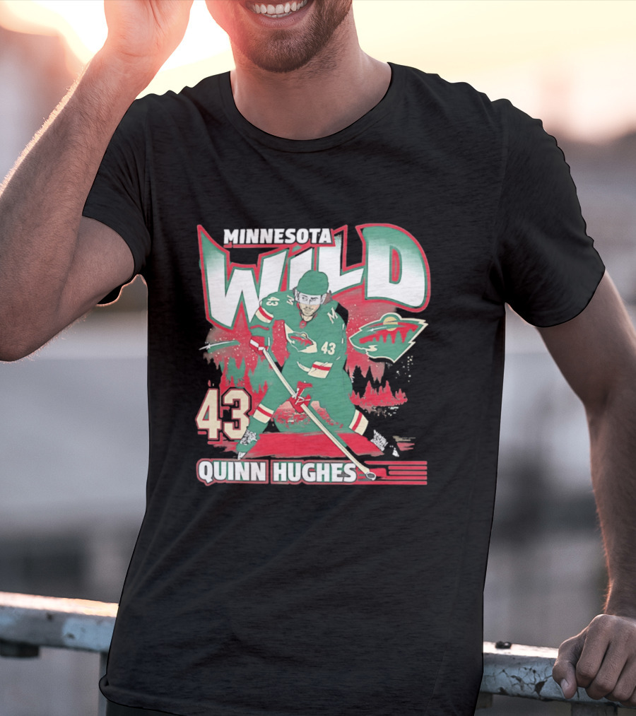 Minnesota Wild Quinn Hughes 43 Hockey Team Player Number T-Shirt