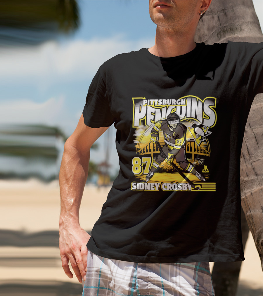 Pittsburgh Penguins Sidney Crosby 87 Hockey Action T-Shirt