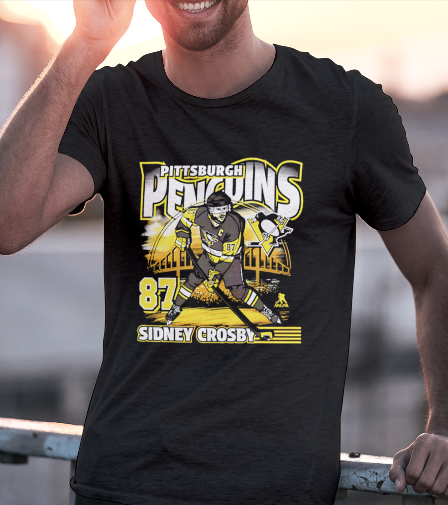 Pittsburgh Penguins Sidney Crosby 87 Hockey Action T-Shirt