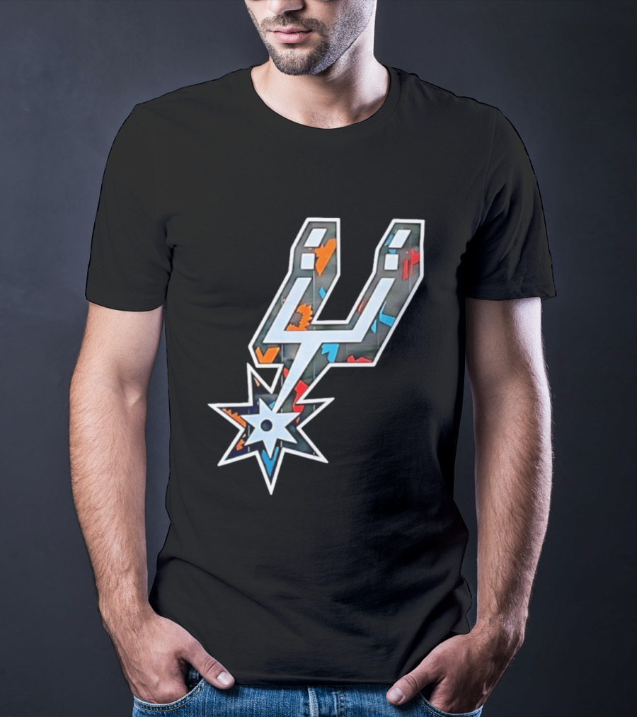 San Antonio Spurs Fiesta Colors Iconic Basketball T-Shirt