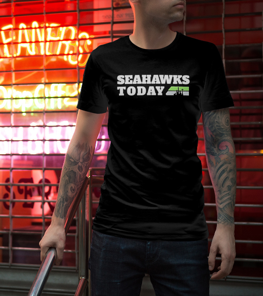 Seattle Seahawks Today Skyline Green T-Shirt