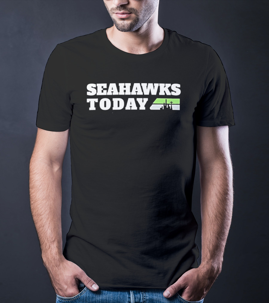 Seattle Seahawks Today Skyline Green T-Shirt