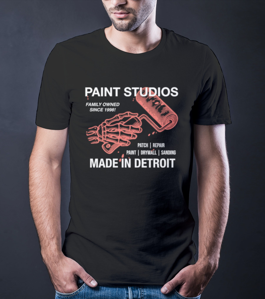 Paint Studios Family Owned Since 1998 Patch Denim Print Upholstery Sewing Made In Detroit T-Shirt