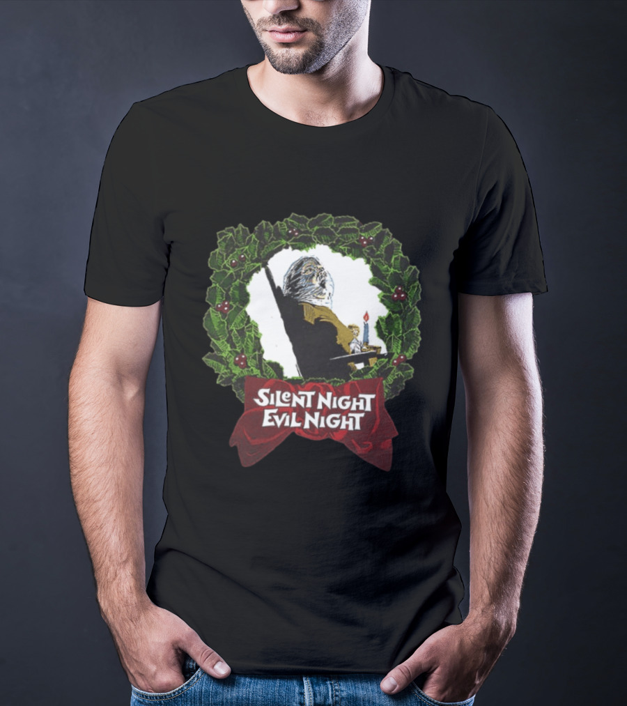 Silent Night Evilnight If This Picture Doesn’t Make Your Skin Crawl It’s On Too Tight 2 Sided T-Shirt
