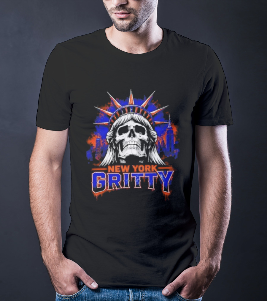 New York Gritty Skull Liberty Knicks T-Shirt
