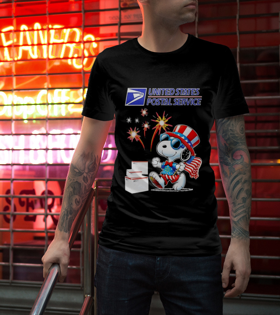 Snoopy Fourth Of July United States Postal Service Patriotic Celebration T-Shirt