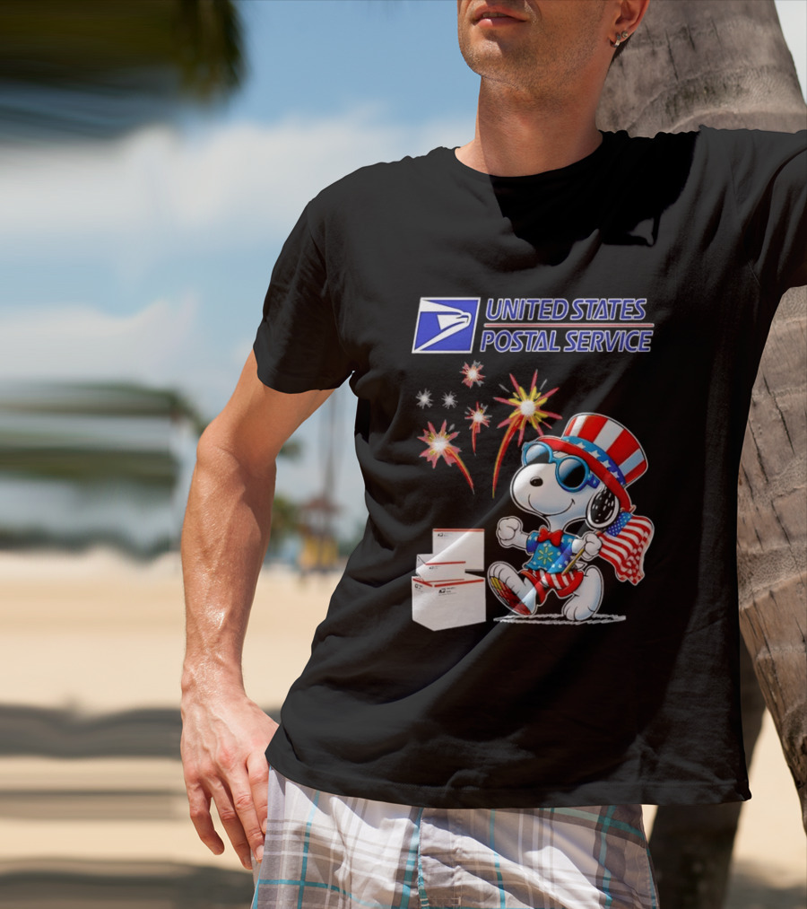 Snoopy Fourth Of July United States Postal Service Patriotic Celebration T-Shirt
