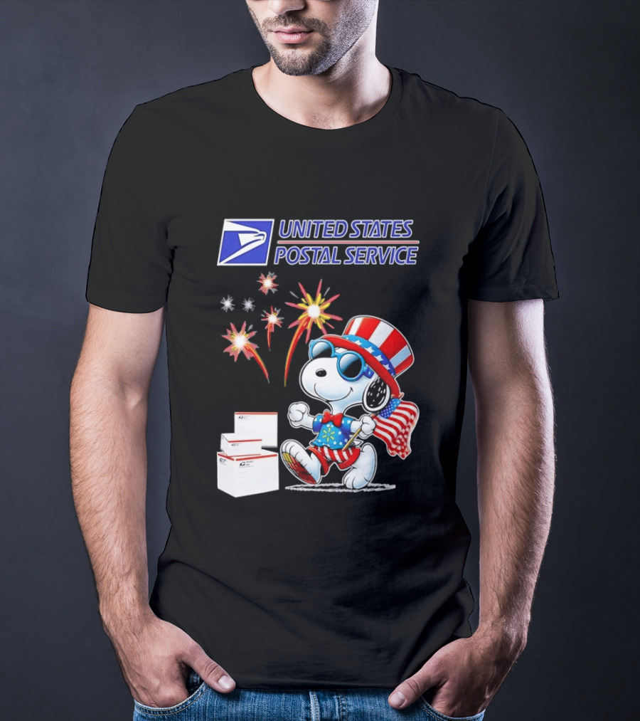 Snoopy Fourth Of July United States Postal Service Patriotic Celebration T-Shirt