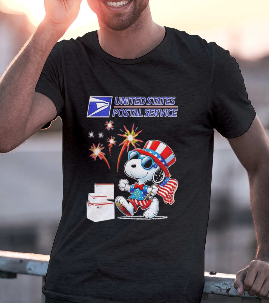 Snoopy Fourth Of July United States Postal Service Patriotic Celebration T-Shirt