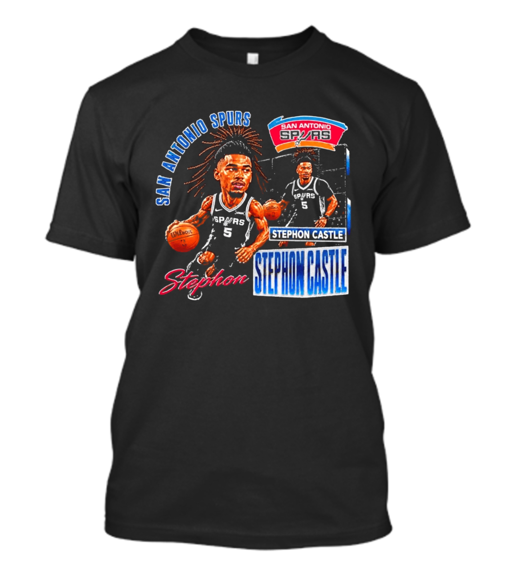 San Antonio Spurs Stephon Castle 90s Bootleg T-Shirt