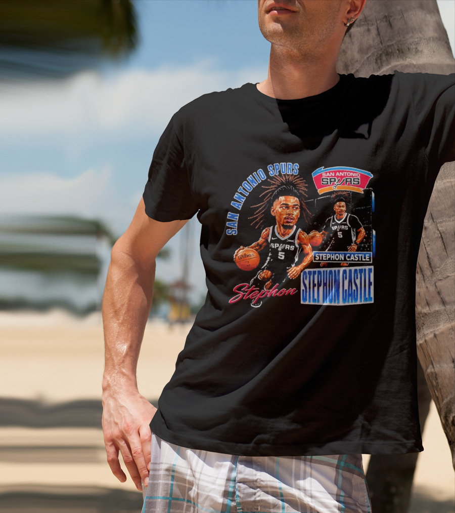 San Antonio Spurs Stephon Castle 90s Bootleg T-Shirt