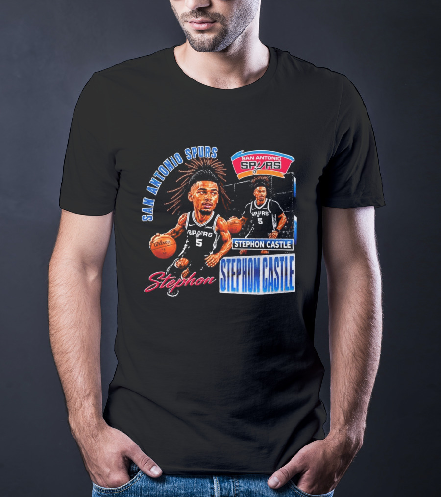 San Antonio Spurs Stephon Castle 90s Bootleg T-Shirt