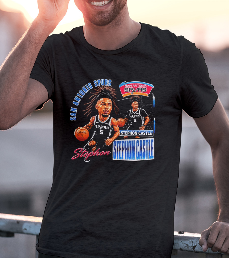 San Antonio Spurs Stephon Castle 90s Bootleg T-Shirt